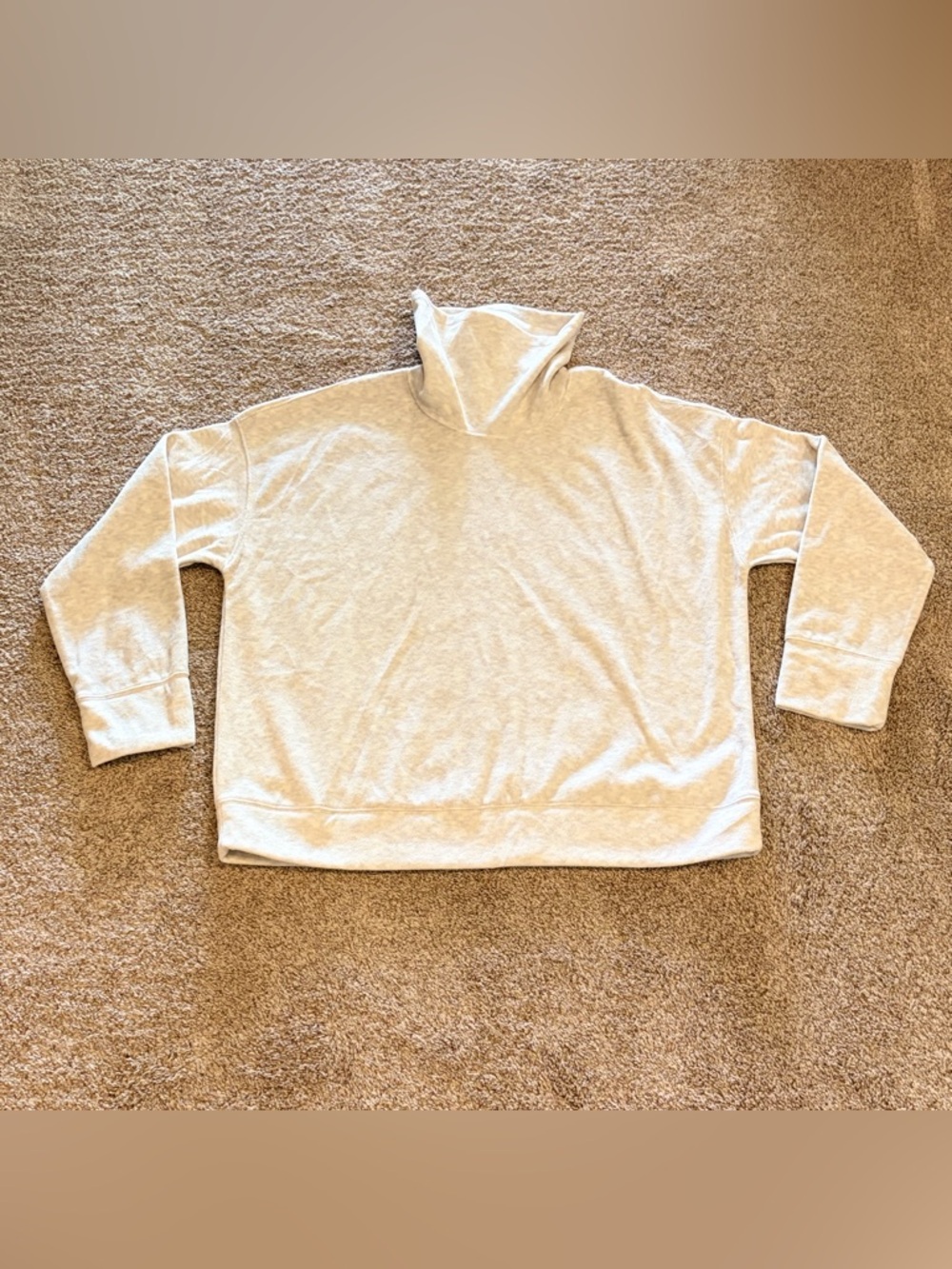 Old Navy Active Women’s Heathered Cream Fleece Funnel Neck Pullover Size XL